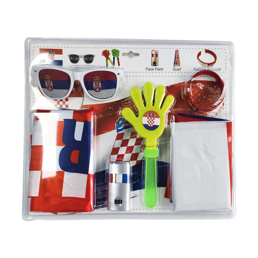FAN PAKET EM Kroatien Croatia Fußball Schal Schminke Schweißband Mini  Flagge, Verkleidungssets, Fansets, Fanartikel, Fan- & Partyartikel